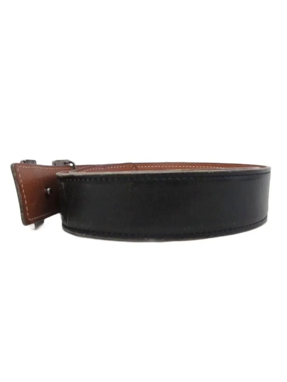 Hermes Constance H Logo Buckle Belt Leather 70 Black